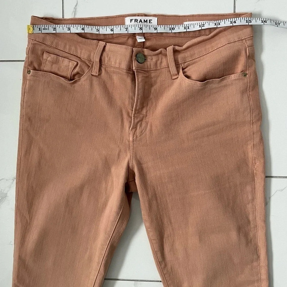 FRAME Denim/ Le  skinny de Jeanne crop/ Peach coloured/ Stretch/ Size US 31 - Picture 8 of 9
